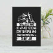 Invitation Chauffeur De Camion Drôle Le Plus Difficile De Mon (Debout devant)