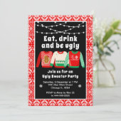 Invitation Chauffeurs de Noël moches Fête Rouge (Debout devant)