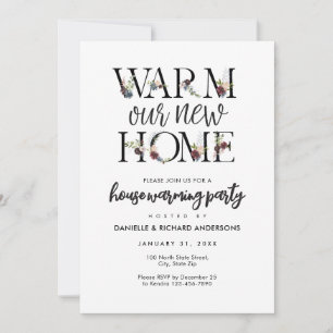 Invitation CHAUFFONS NOTRE MAISON BLANCHE ET NOIRE Fête de cr