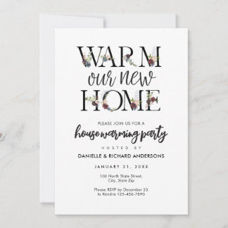 Invitation CHAUFFONS NOTRE MAISON BLANCHE ET NOIRE Fête de cr