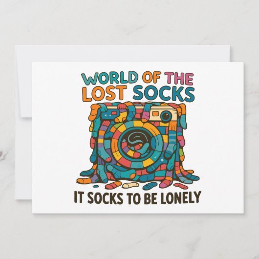 Invitation Chaussettes Danoises Drôle Monde Manquant Mais Pas (Devant)