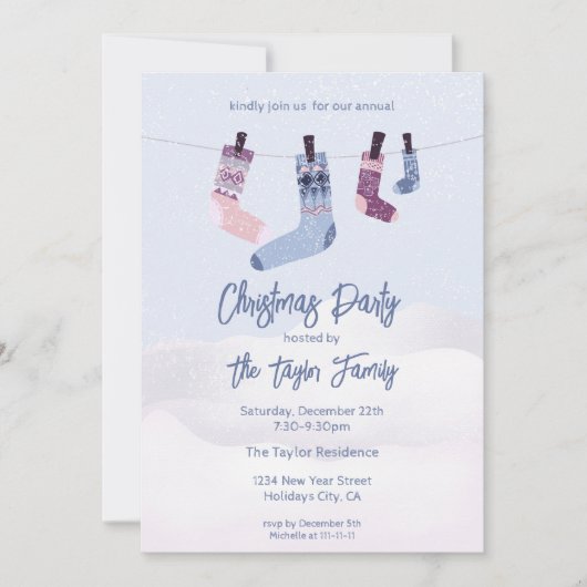 Invitation Chaussettes d'hiver de vacances Noël (Devant)