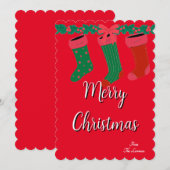 Invitation Chaussettes rouges de Noël  (Devant / Derrière)