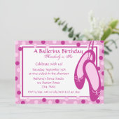 Invitation Chaussons Ballerina/ Anniversaire (Debout devant)