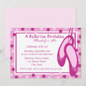 Invitation Chaussons Ballerina/ Anniversaire (Devant / Derrière)