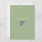 Invitation Chaussons bébé vert aquarelle Code QR Baby Shower (Dos)
