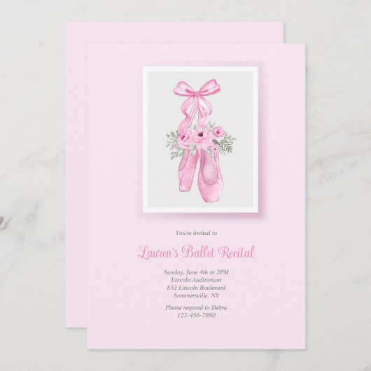 Invitation Chaussons de ballet Considérant (Devant / Derrière)