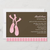 Invitation Chaussons de ballet rose Filles Anniversaire (Devant)