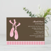Invitation Chaussons de ballet rose Filles Anniversaire (Debout devant)