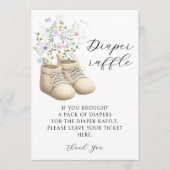 Invitation Chaussons de bébé floraux Tirage au sort couche Bé (Devant)