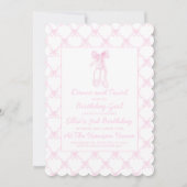 Invitation Chaussons Preppy rose Ballerina Premier anniversai (Devant)