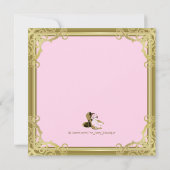 Invitation Chaussure à paillettes dorées et roses pour une Ba (Dos)