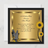 Invitation Chaussure à talon élevé Floral Jaune Noir fête d'a (Dos)