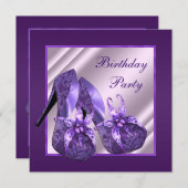 Invitation Chaussure à talon haut orquídea pour femme violet  (Devant / Derrière)