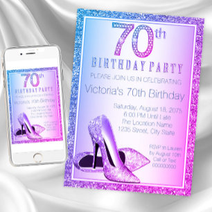 Invitation Chaussure à talon haut pour 70e anniversaire de fe