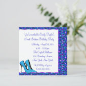 Invitation Chaussure à talon haut sarcelle Sequins violets Sw (Debout devant)