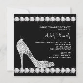 Invitation Chaussure à talon noir Diamond Anniversaire (Dos)
