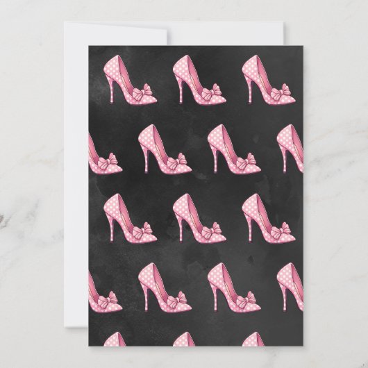 Invitation Chaussure à talon rose poupée fille fête d'anniver (Dos)