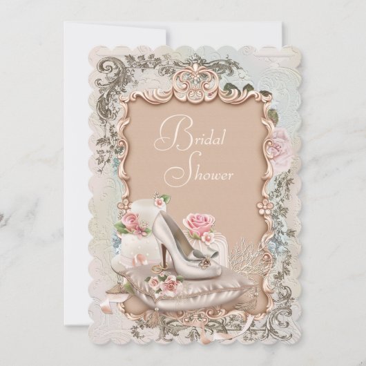 Invitation Chaussure à talons hauts Mariage Vintage (Devant)