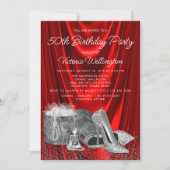 Invitation Chaussure Argent Rouge Femme N'Importe Quel Nombre (Devant)
