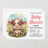 Invitation Chaussure bébé Barnyard moderne enchantée (Devant / Derrière)