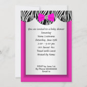 Invitation Chaussure bébé fille rose chaud ethnique 2E pour b (Dos)