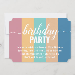 Invitation Chaussure couleur moderne et Muet Anniversaire