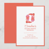 Invitation Chaussure de cow-boy occidentale orange rose pour (Devant / Derrière)
