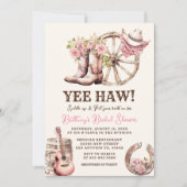 Invitation Chaussure de cowgirl rustique florale Western Mari (Devant)