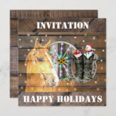 Invitation Chaussure de Noël Wagon Roue Boots de cow-boy Hors (Devant / Derrière)