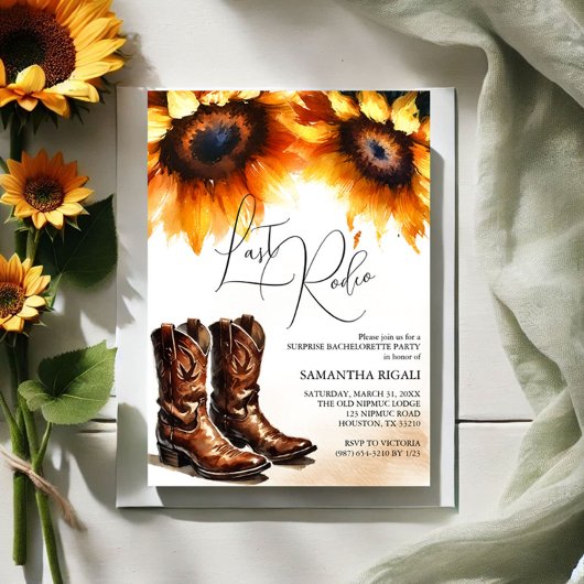 Invitation Chaussure de tournesol jaune Bottes Rodéo Dernier