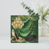 Invitation Chaussure d'or Emerald Green pour femmes fête d'an (Debout devant)