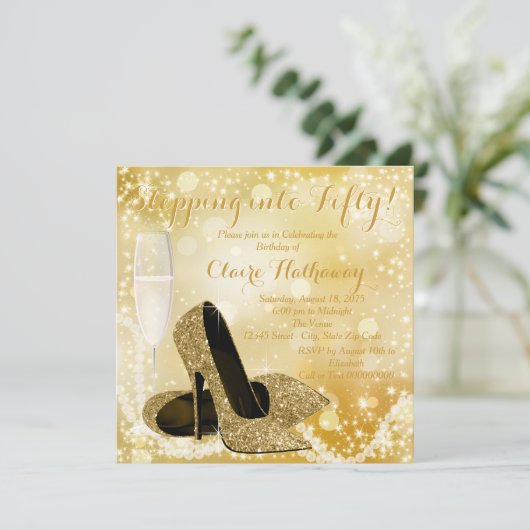 Invitation Chaussure D'Or N'Importe Quel Nombre Entrant Dans  (Debout devant)