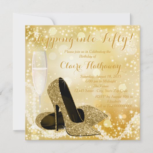 Invitation Chaussure D'Or N'Importe Quel Nombre Entrant Dans  (Devant)