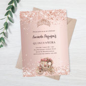 Invitation Chaussure d'or rose parties scintillant Quinceaner