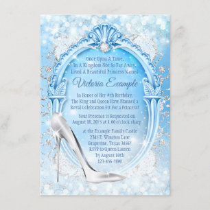 Invitation Chaussure en verre Cendrillon Quinceanera
