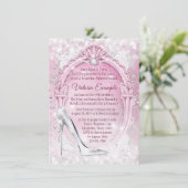 Invitation Chaussure en verre Cendrillon rose Quinceanera (Debout devant)