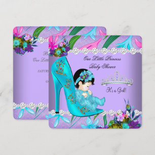 Invitation Chaussure Fleurie Salle de Bain Bébé Fille Turquoi