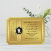 Invitation Chaussure Gold High Heel Golden Ticket Anniversair (Debout devant)