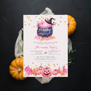Invitation Chaussure Halloween Chute Bleu rose Bébé Fille Dou
