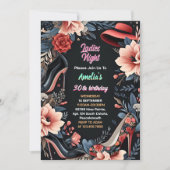 Invitation Chaussure pas chic femme adulte nuit 30e anniversa (Devant)