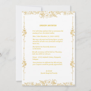 Invitation Chaussure Sandesh Hindu Shraddh