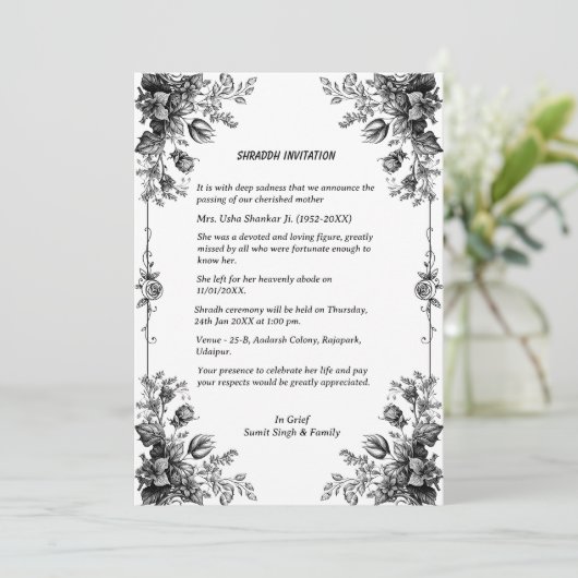 Invitation Chaussure Sandesh Hindu Shraddh (Debout devant)