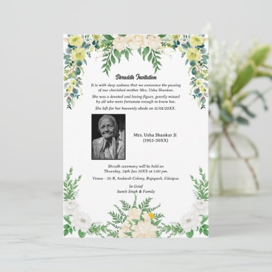 Invitation Chaussure Sandesh Hindu Shraddh (Debout devant)