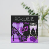 Invitation Chaussures à masque violet Corset pour enterrement (Debout devant)