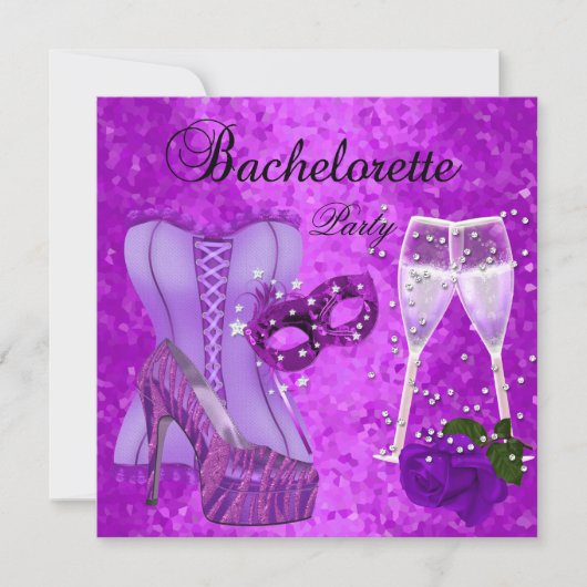 Invitation Chaussures à masque violet Corset pour enterrement (Devant)