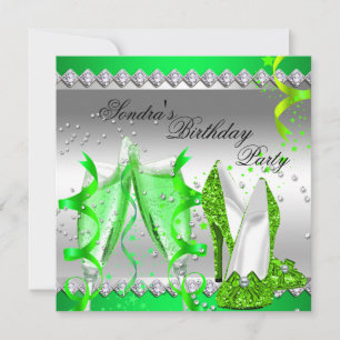 Invitation Chaussures à paillettes Champagne Vert Citron pour