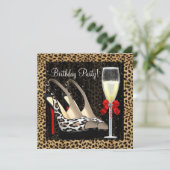 Invitation Chaussures à talon élevé Champagne Anniversaire lé (Debout devant)