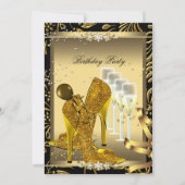 Invitation Chaussures à talon élevé Champagne Gold Anniversai (Devant)