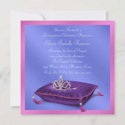 Invitation Chaussures à talon élevé Chaud rose violet Quincea (Dos)